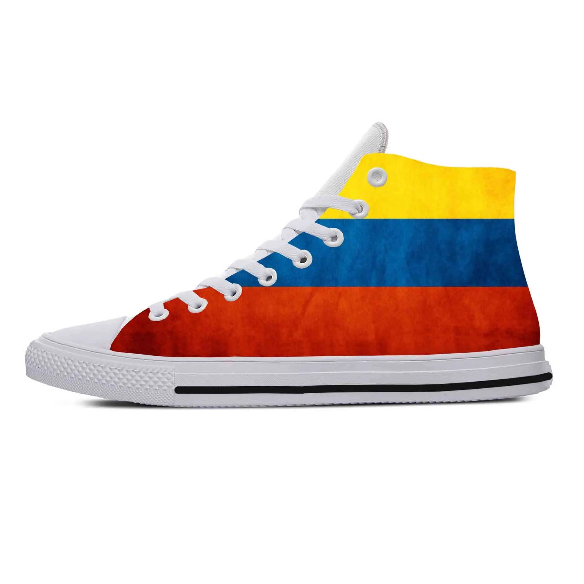 Colombia Colombian Flag Patriotic Pride Fashion Casual Cloth Shoes High Top Comfortable Breathable 3D Print Men Women Sneakers