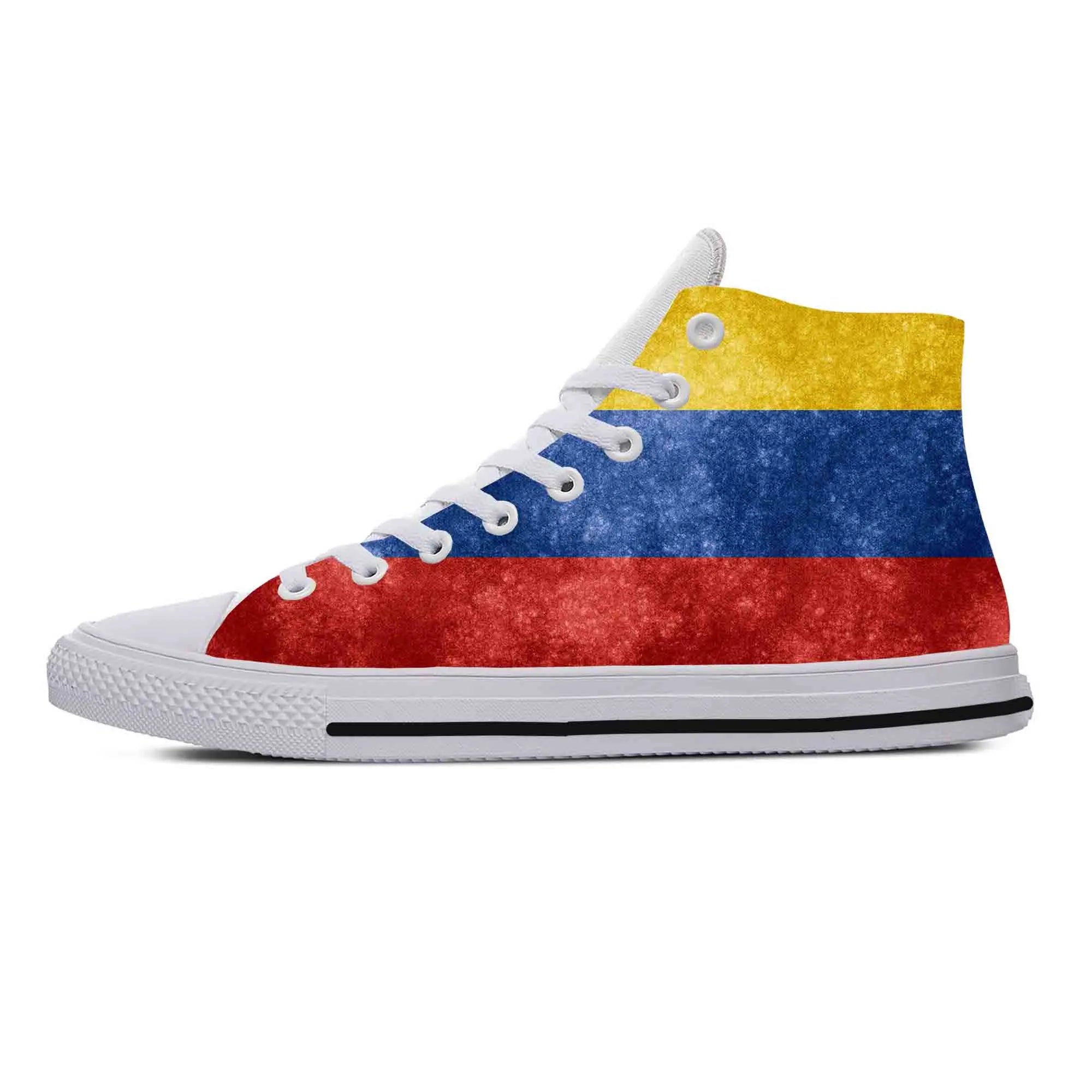 Colombia Colombian Flag Patriotic Pride Fashion Casual Cloth Shoes High Top Comfortable Breathable 3D Print Men Women Sneakers