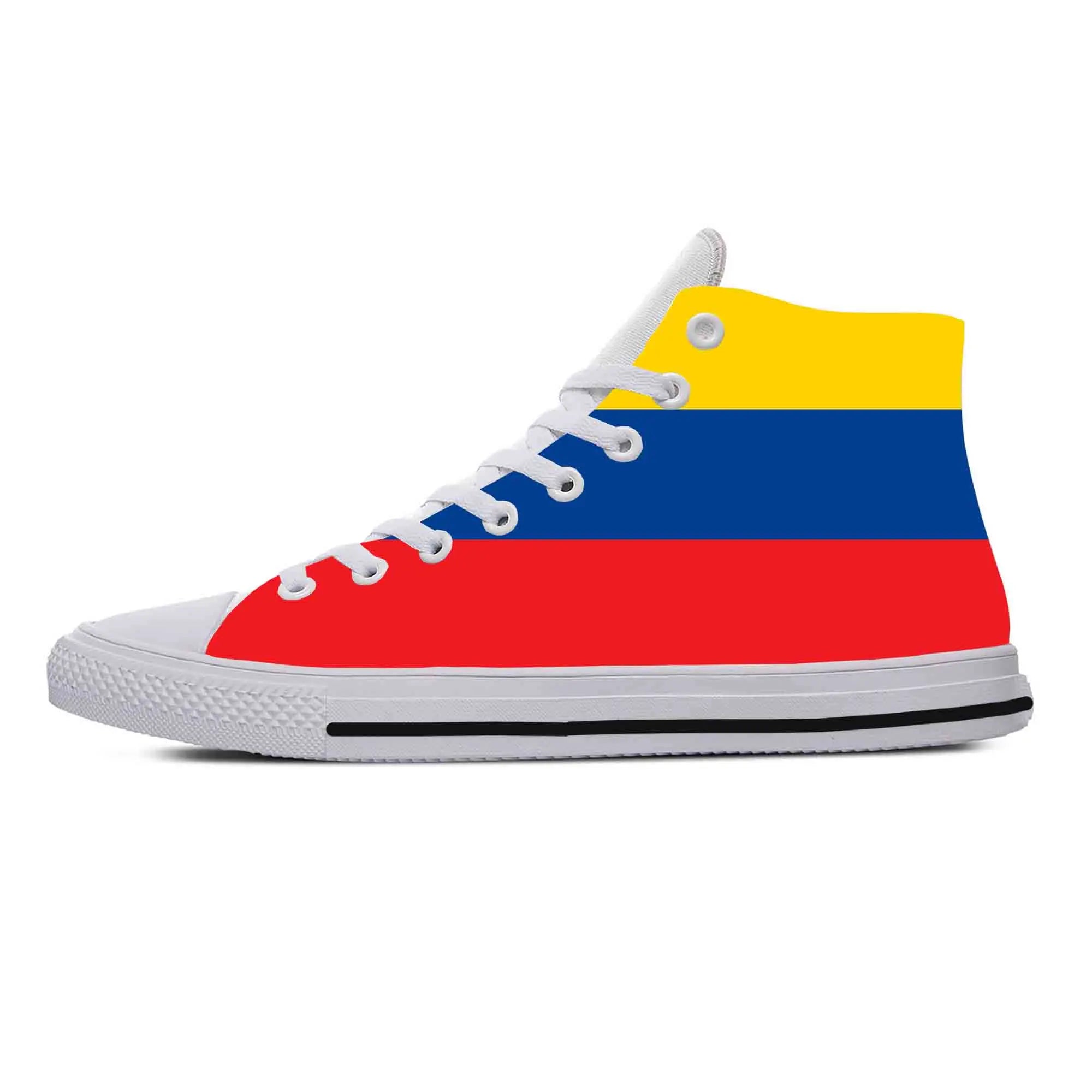 Colombia Colombian Flag Patriotic Pride Fashion Casual Cloth Shoes High Top Comfortable Breathable 3D Print Men Women Sneakers