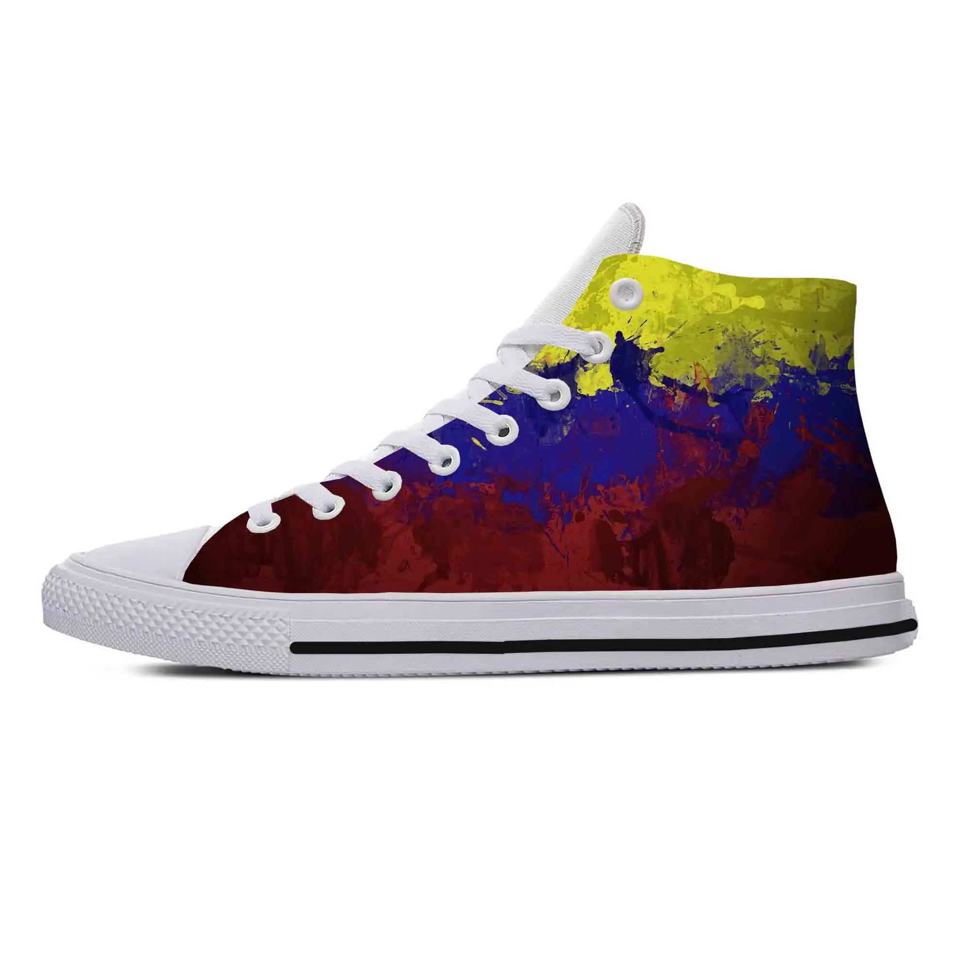 Colombia Colombian Flag Patriotic Pride Fashion Casual Cloth Shoes High Top Comfortable Breathable 3D Print Men Women Sneakers
