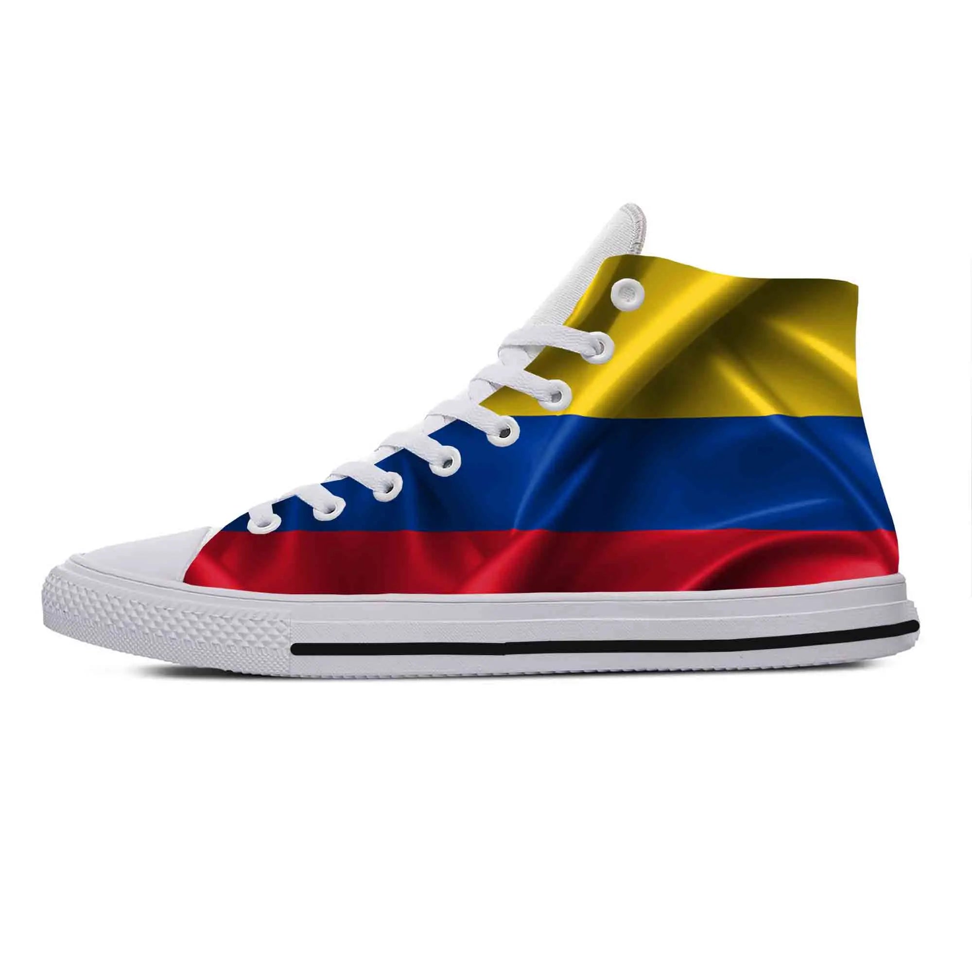 Colombia Colombian Flag Patriotic Pride Fashion Casual Cloth Shoes High Top Comfortable Breathable 3D Print Men Women Sneakers