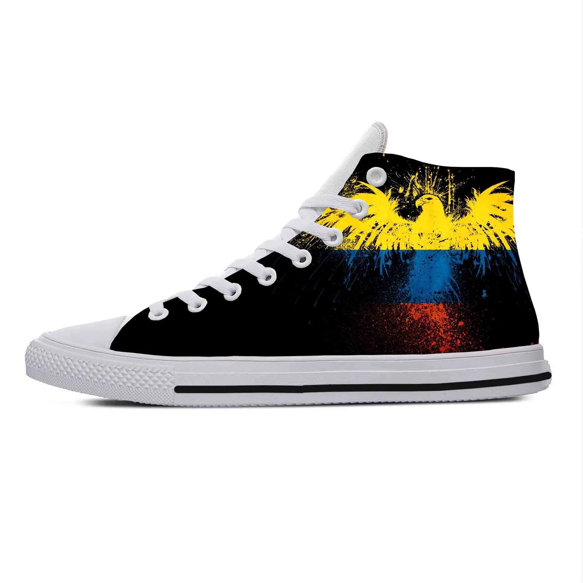 Colombia Colombian Flag Patriotic Pride Fashion Casual Cloth Shoes High Top Comfortable Breathable 3D Print Men Women Sneakers