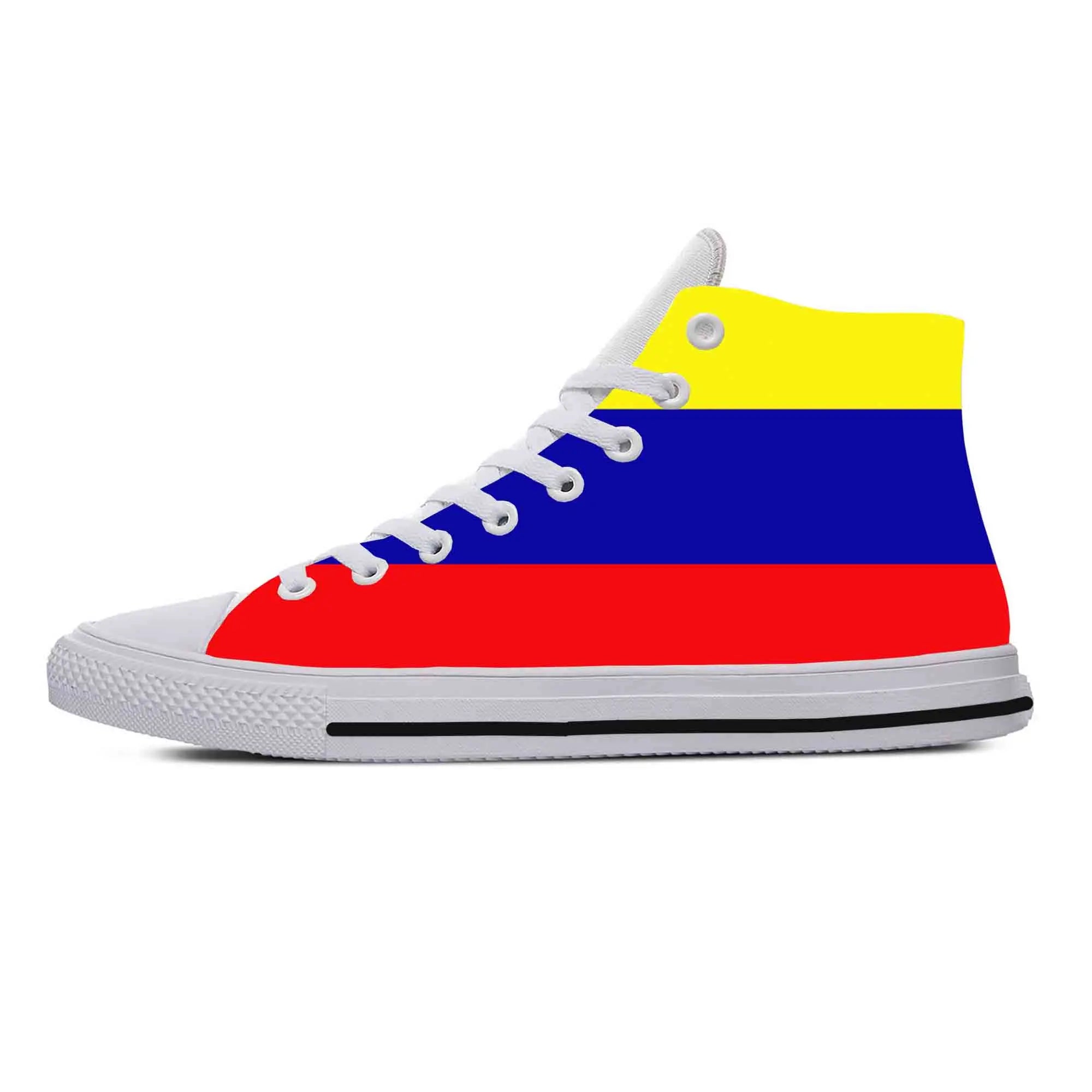 Colombia Colombian Flag Patriotic Pride Fashion Casual Cloth Shoes High Top Comfortable Breathable 3D Print Men Women Sneakers