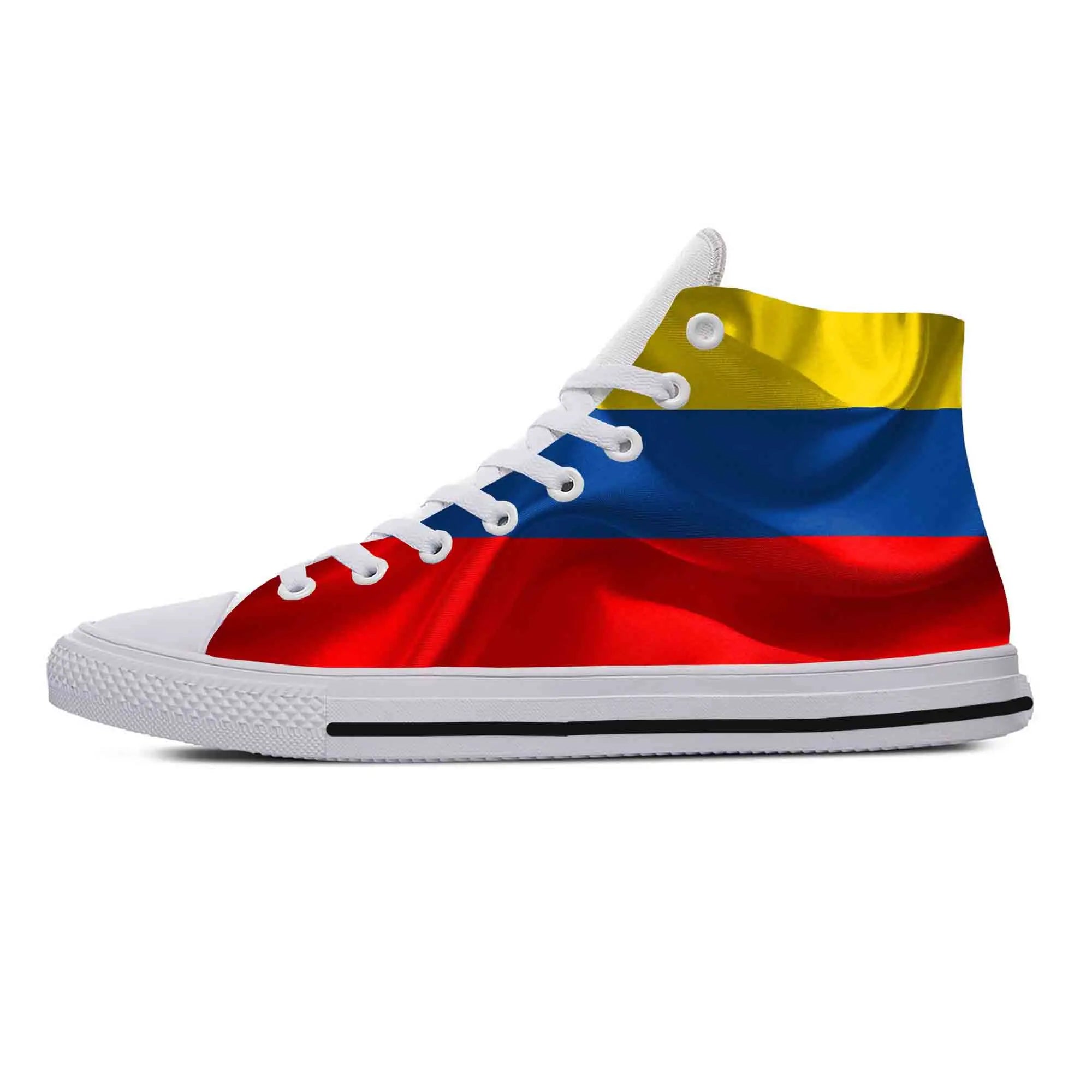 Colombia Colombian Flag Patriotic Pride Fashion Casual Cloth Shoes High Top Comfortable Breathable 3D Print Men Women Sneakers