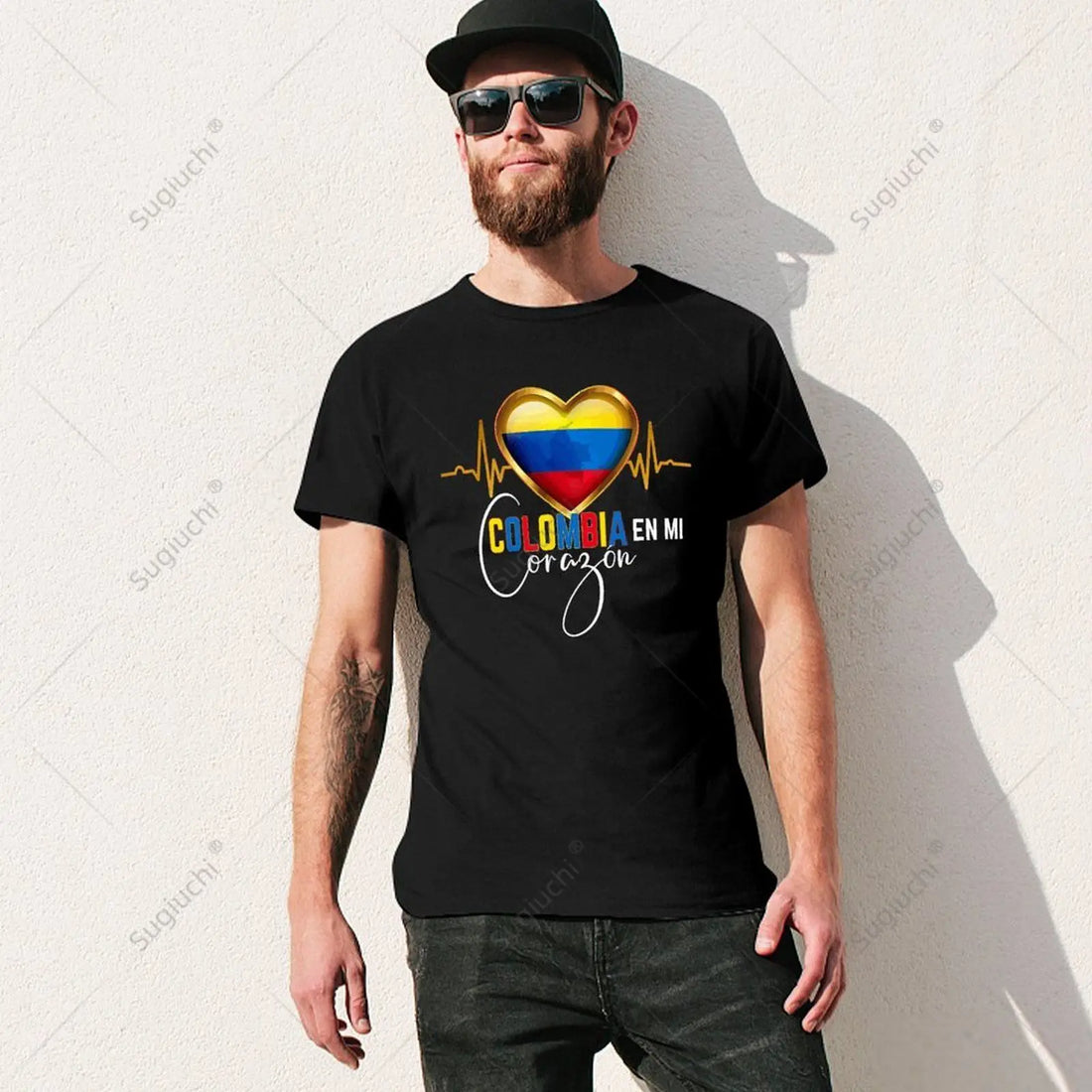 Unisex Men Colombia En Mi Corazon Colombian Pride Tshirt Tees T Shirts Women Boys 100% Cotton T-Shirt
