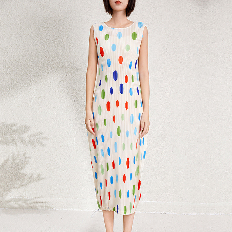 Colorful Polka Dot Dress Women&