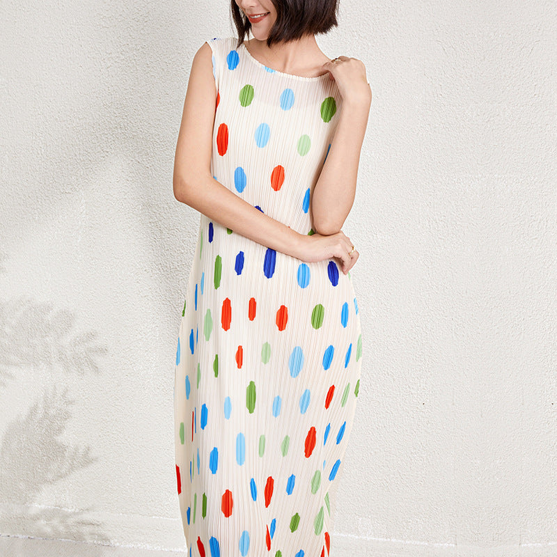 Colorful Polka Dot Dress Women&