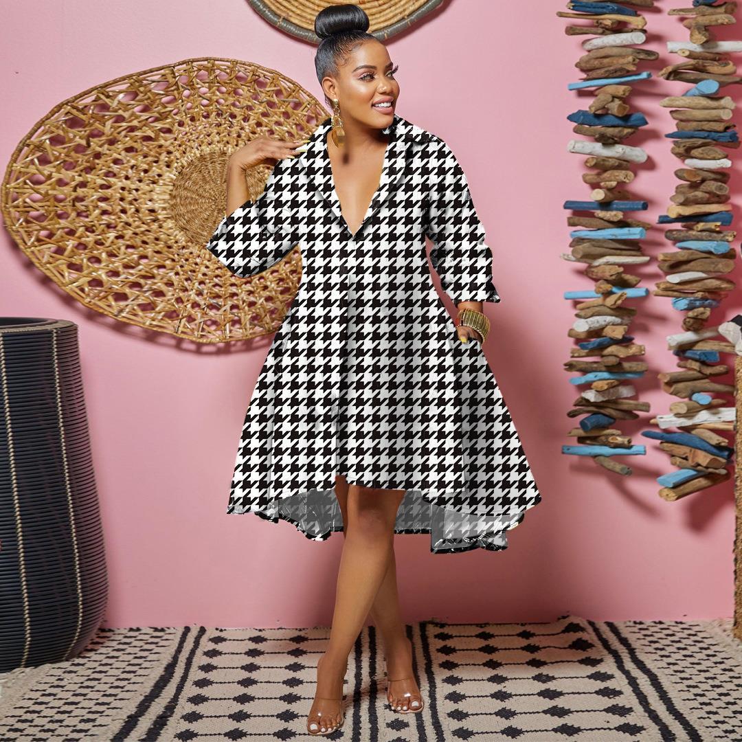 Colorful Dress With Stylish Lapels