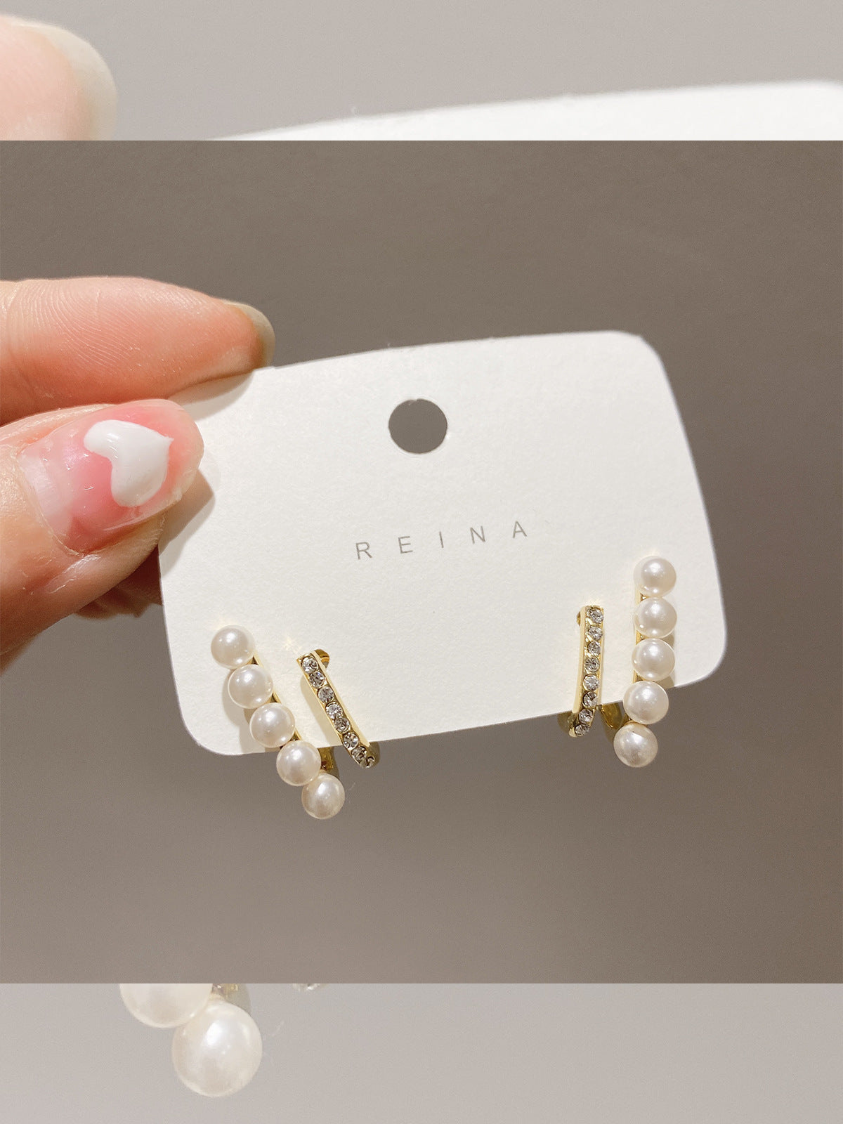 French Pearl Earrings Female Stud Earrings Vintage Earrings