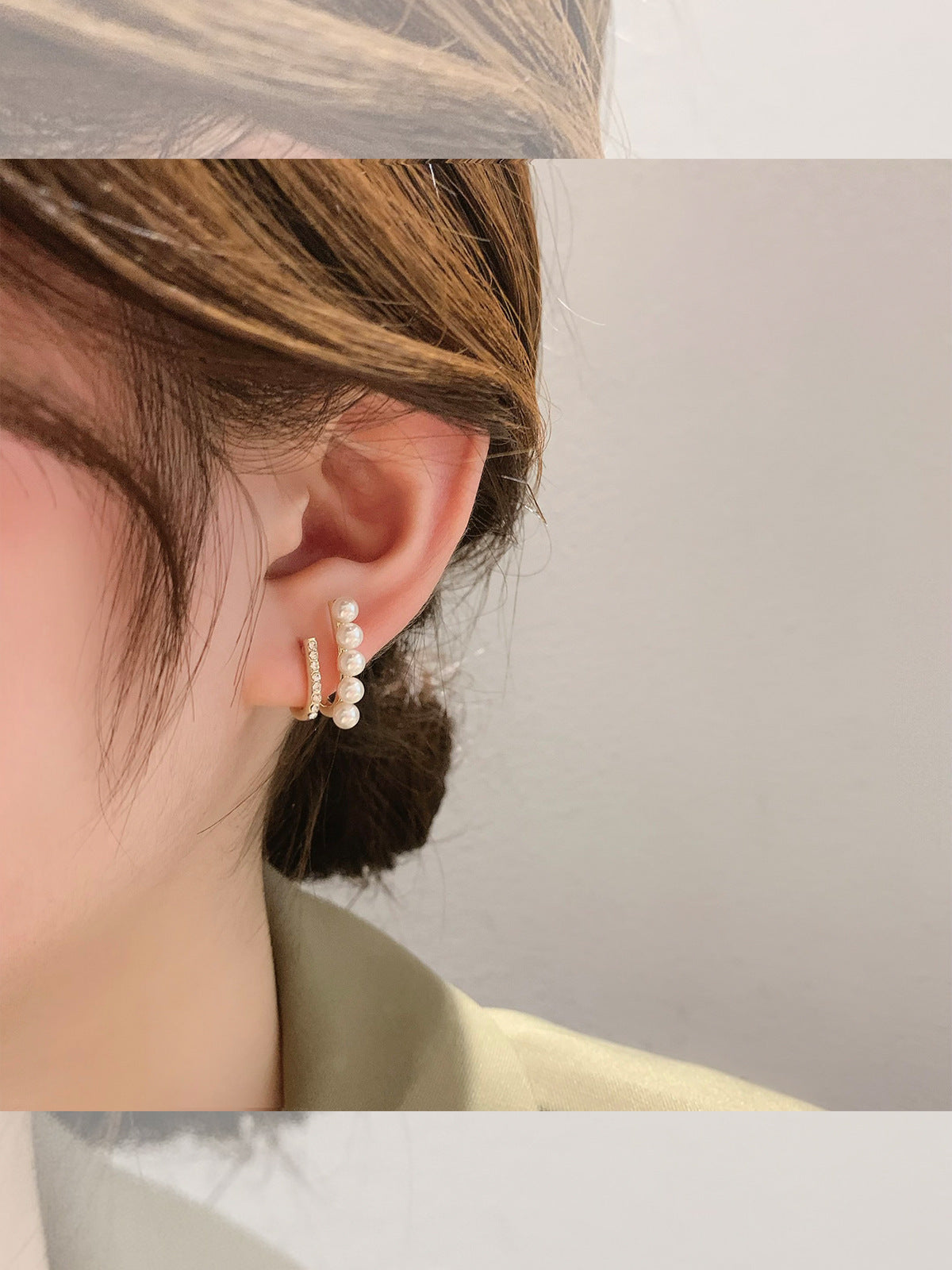 French Pearl Earrings Female Stud Earrings Vintage Earrings