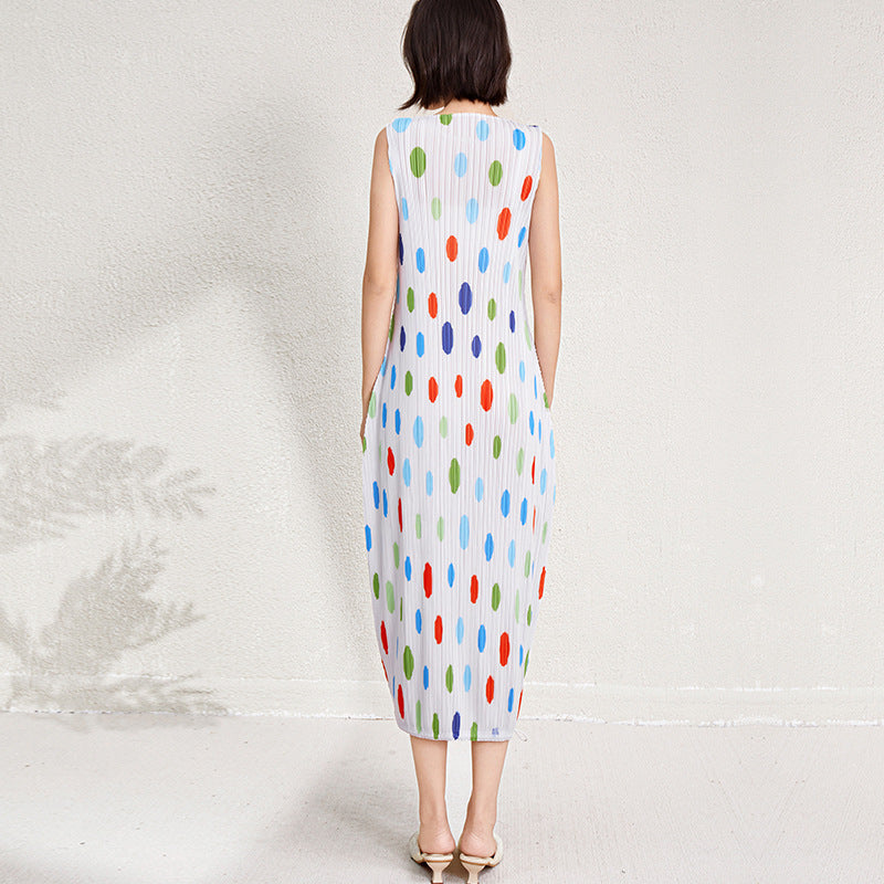 Colorful Polka Dot Dress Women&