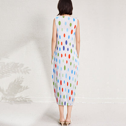 Colorful Polka Dot Dress Women&