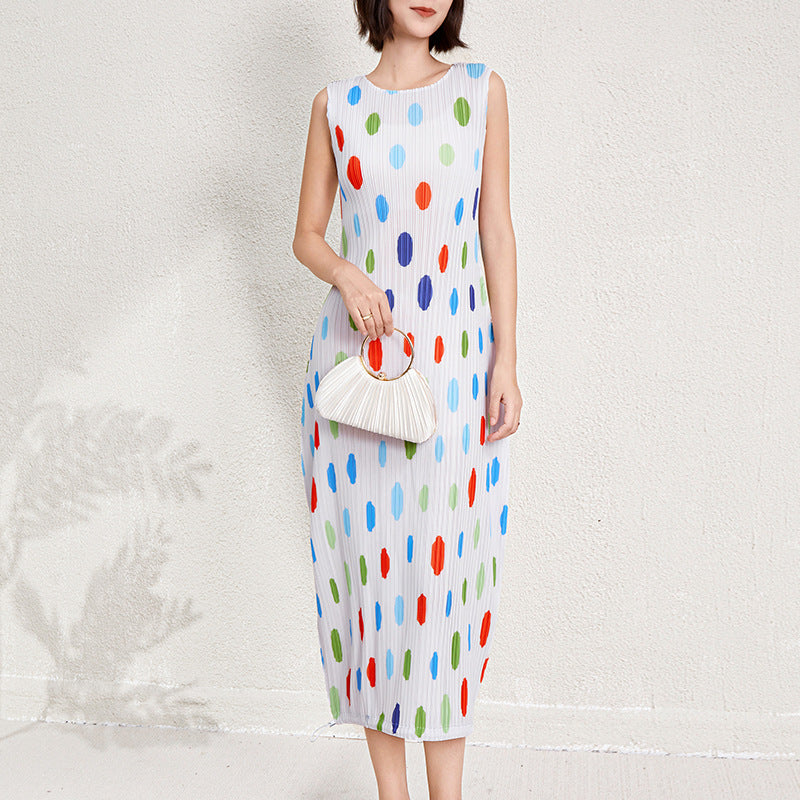 Colorful Polka Dot Dress Women&