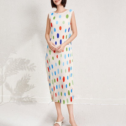 Colorful Polka Dot Dress Women&