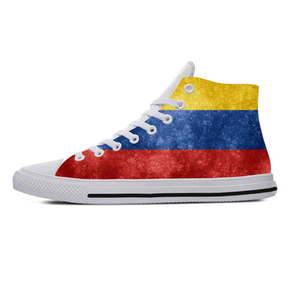 Colombia Colombian Flag Patriotic Pride Fashion Casual Cloth Shoes High Top Comfortable Breathable 3D Print Men Women Sneakers