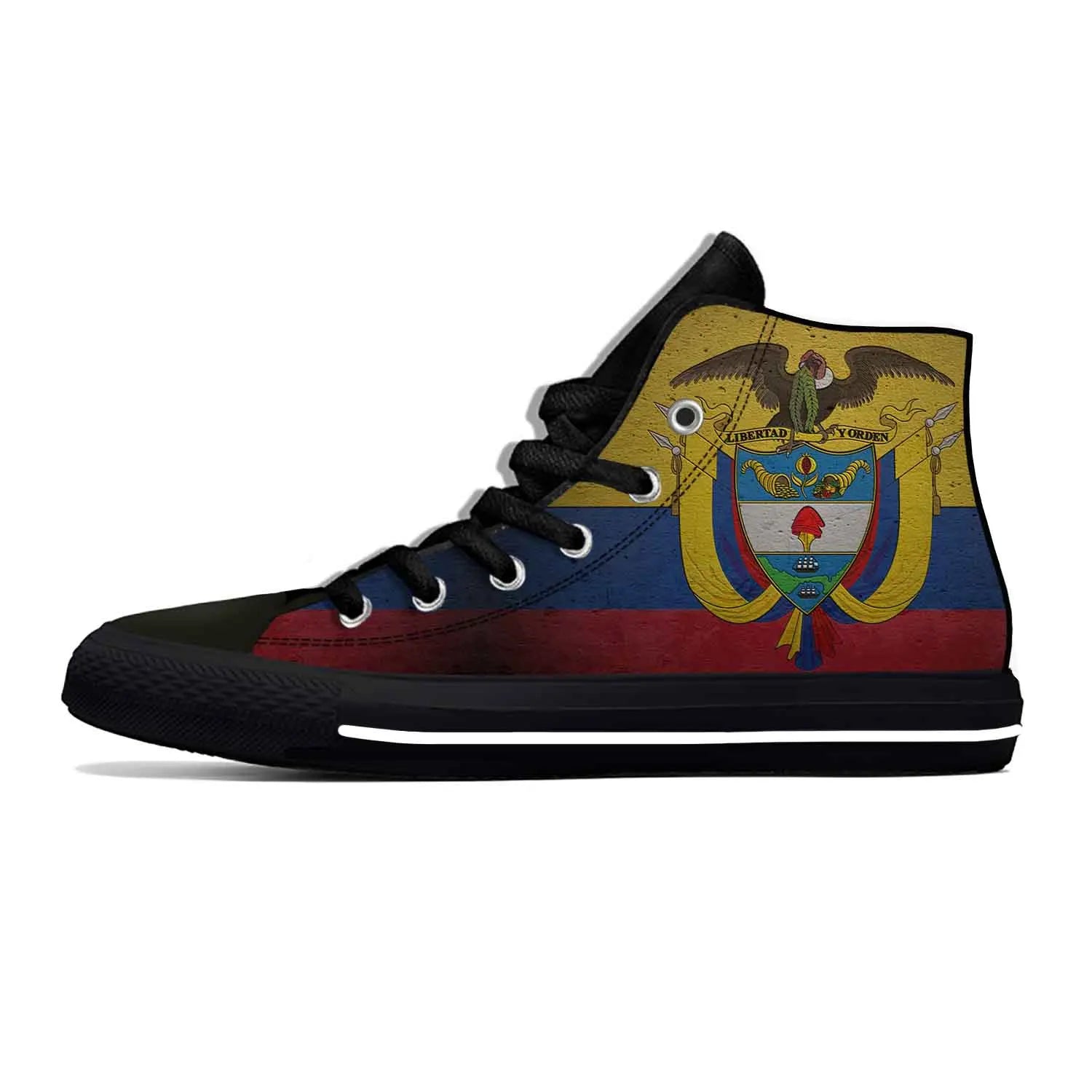 Colombia Colombian Flag Pride Patriotic Fashion Casual Cloth Shoes High Top Lightweight Breathable 3D Print Men Women Sneakers