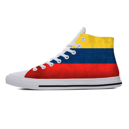 Colombia Colombian Flag Patriotic Pride Fashion Casual Cloth Shoes High Top Comfortable Breathable 3D Print Men Women Sneakers