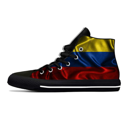 Colombia Colombian Flag Pride Patriotic Fashion Casual Cloth Shoes High Top Lightweight Breathable 3D Print Men Women Sneakers