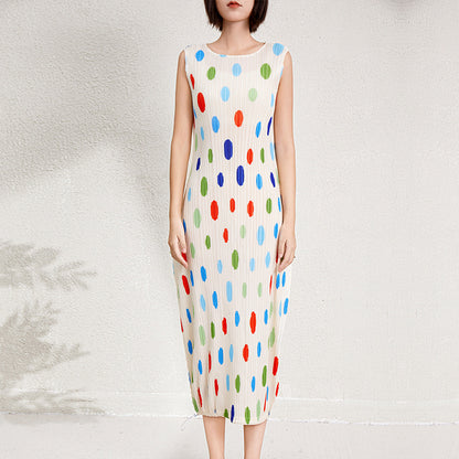 Colorful Polka Dot Dress Women&