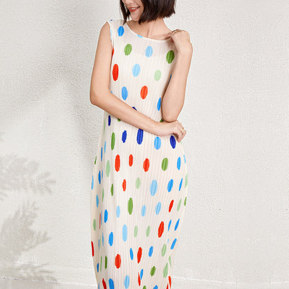 Colorful Polka Dot Dress Women&