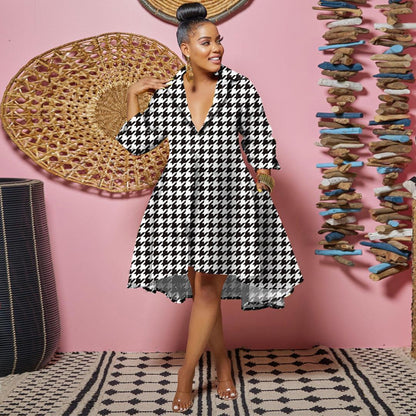 Colorful Dress With Stylish Lapels